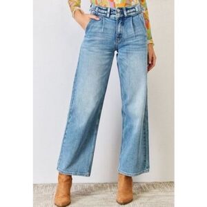 KanCan High Waist Pleat Front Wide Leg Jeans Women's Size 26